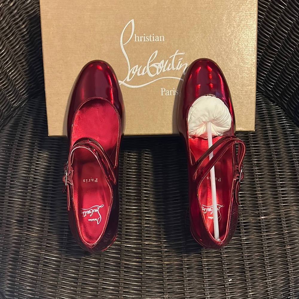 Christian Louboutin Shiny Red Heels Miss Jane